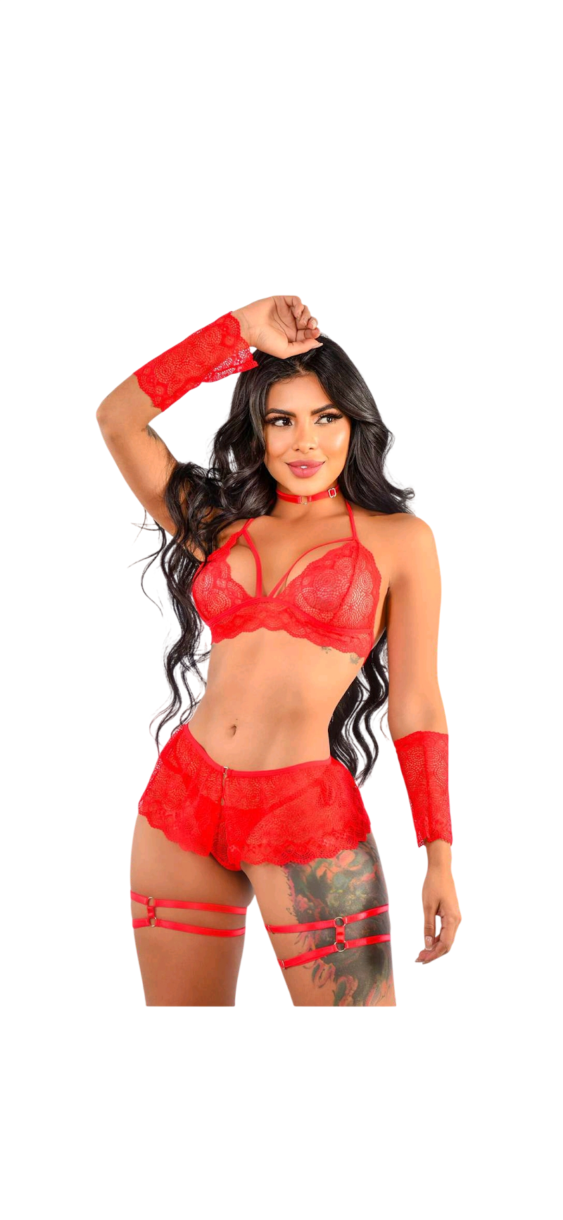 Conjunto De Lenceria · Rojo · 520