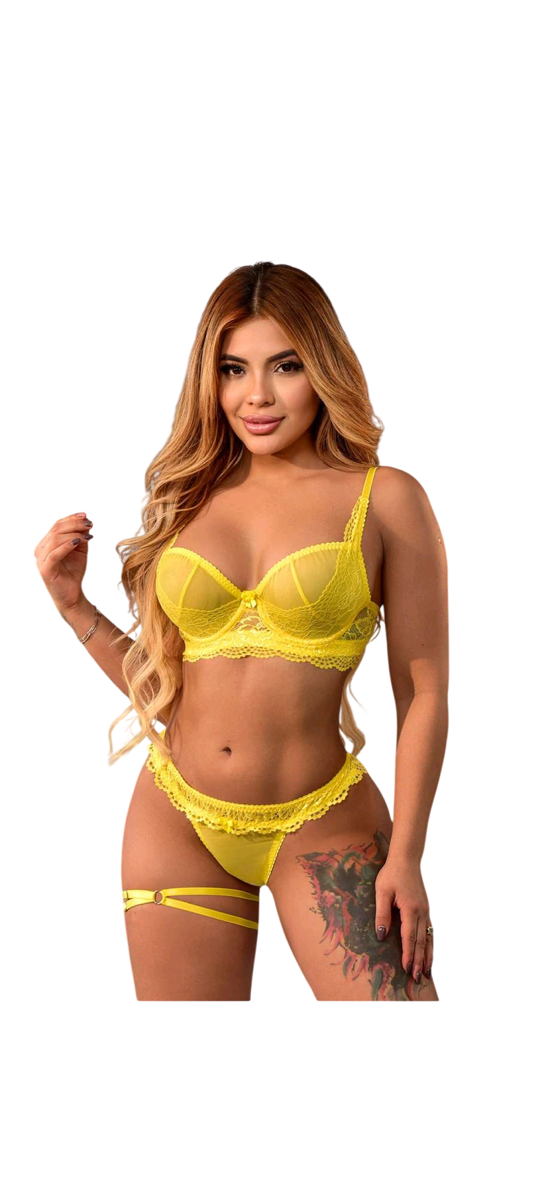 Conjunto De Lenceria · Amarillo · E-010