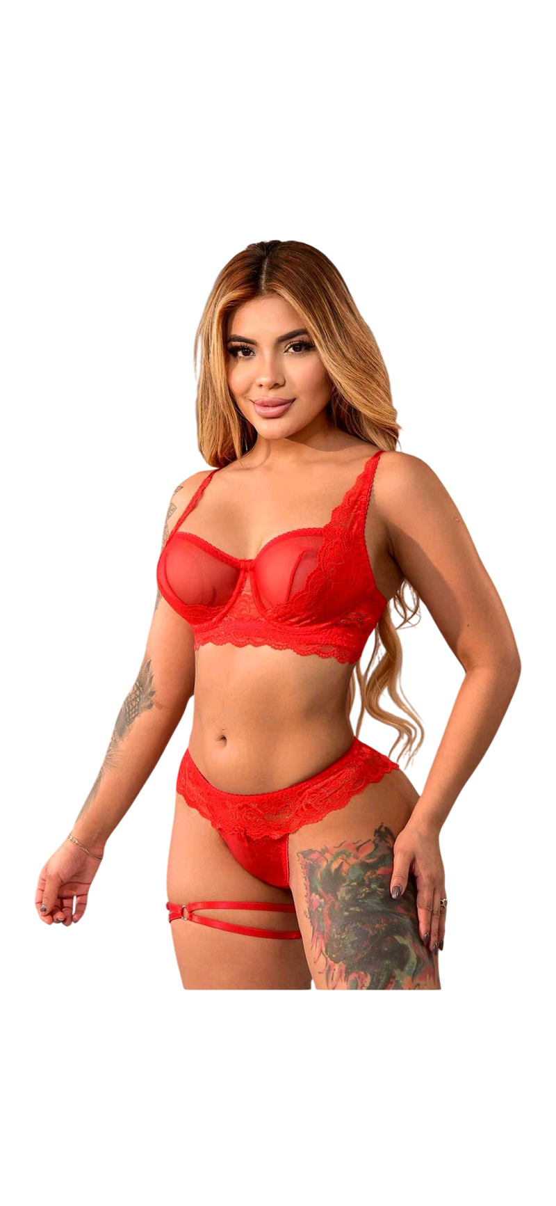 Conjunto De Lenceria · Rojo · E-011