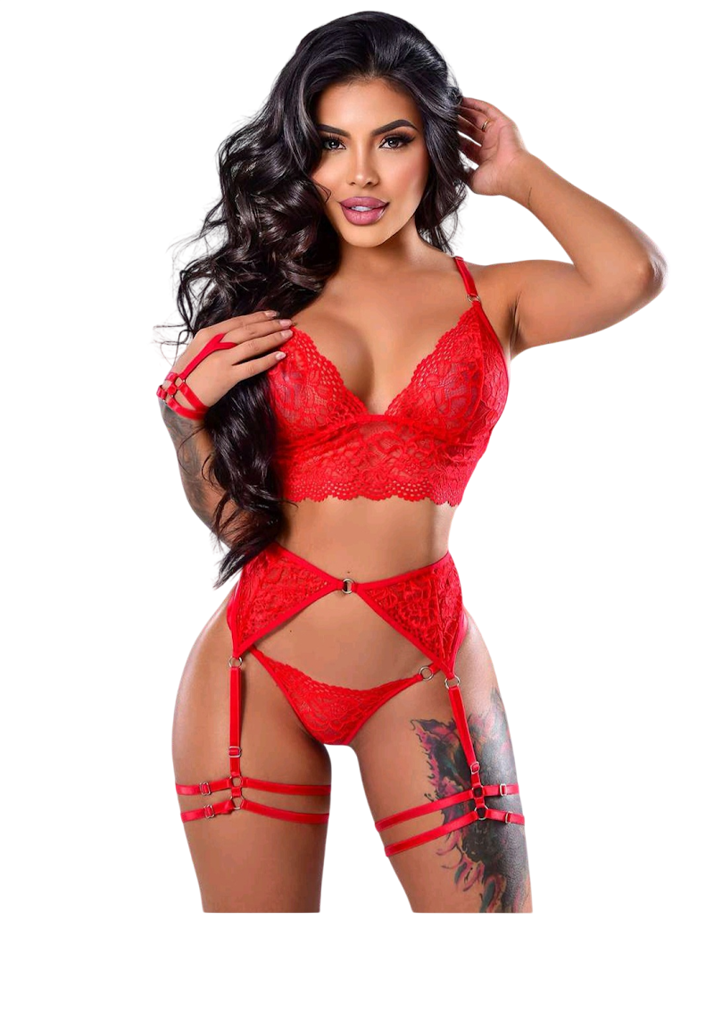 Conjunto De Lenceria · Rojo · 526