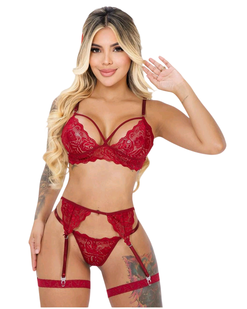 Conjunto De Lenceria · Vino Tinto · 576