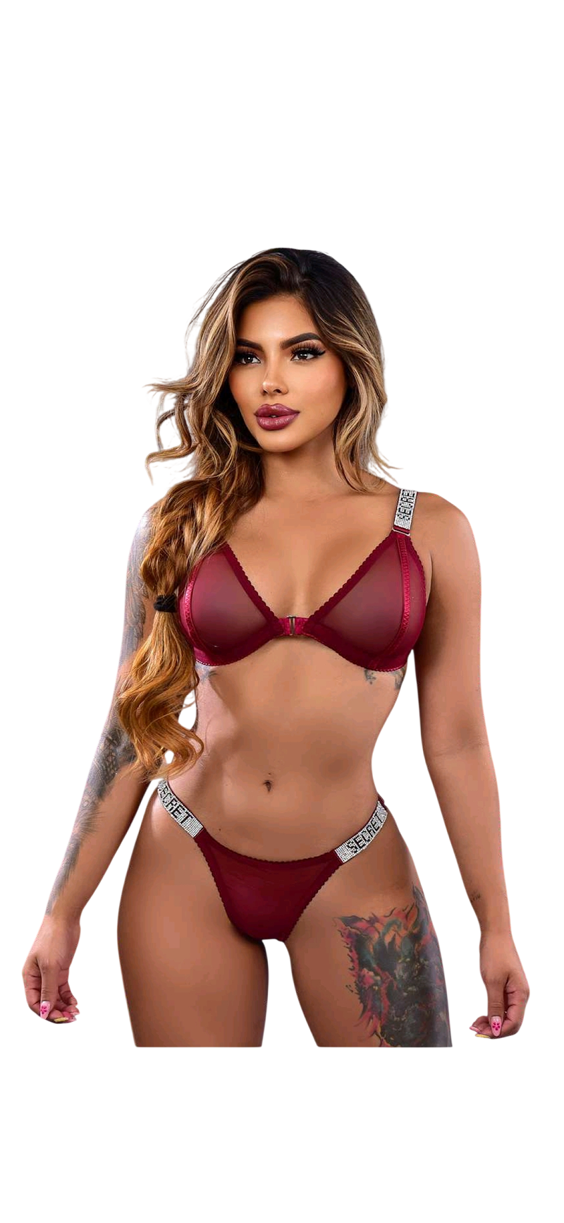 Conjunto De Lenceria · Vinotinto · E-019